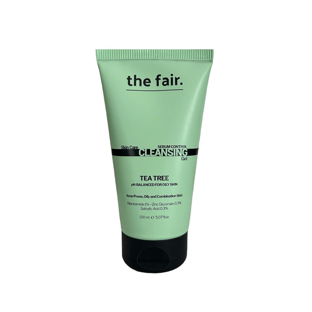 The Fair Vegan Face Wash Gel - Tea Tree Oil & Salicylic Acid for Oily Skin, Natural Acne Treatment, 5.07 fl oz The Fair Vegan Face Wash Gel - Tea Tree Oil & Salicylic Acid Vegan face wash, Oily skin care, Tea tree oil face wash, Salicylic acid skincare, Natural acne treatment, Vegan skincare, Cruelty-free face wash, Acne control, Sebum balancing, Plant-based skincare, Ethical skincare, Clear skin, Healthy skin, Skincare routine, Face wash for oily skin, Natural ingredients