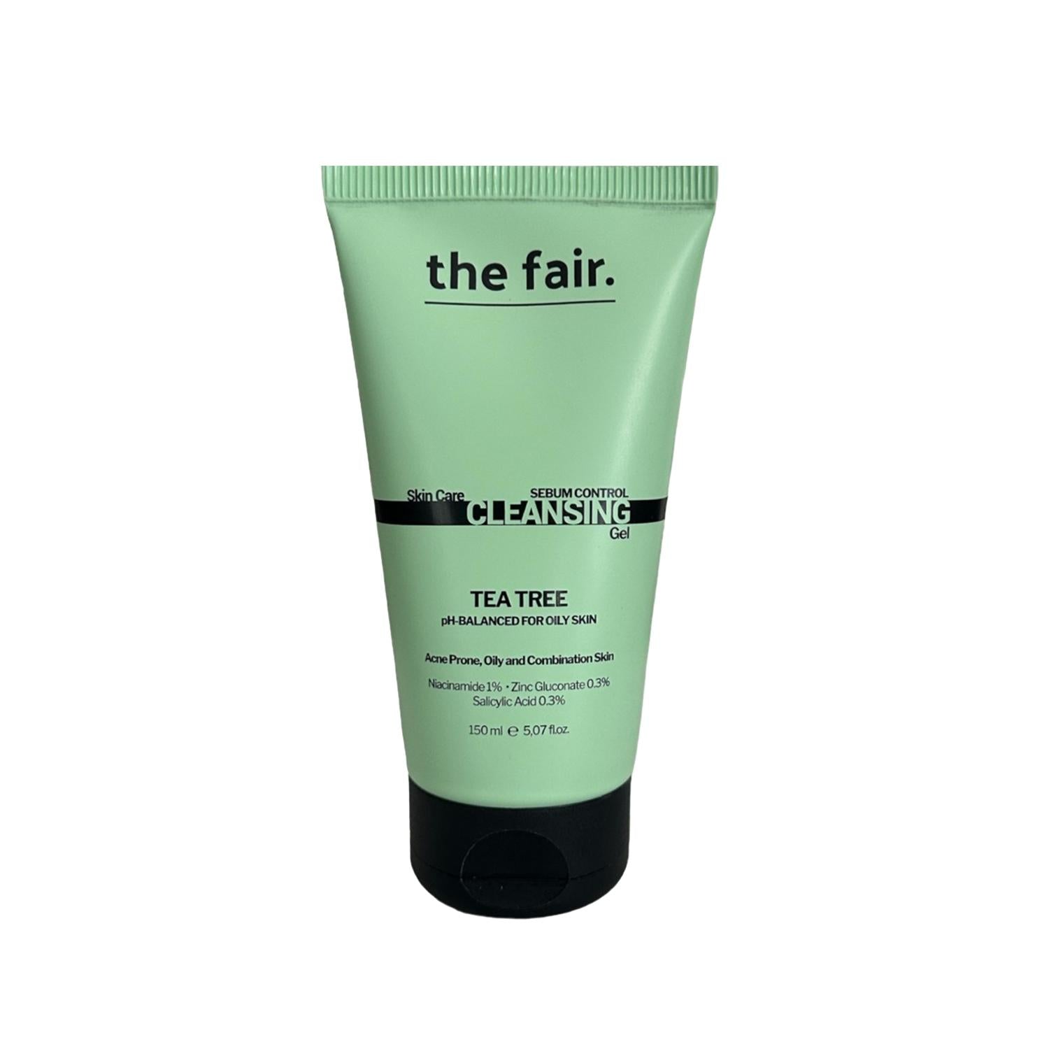 The Fair Vegan Face Wash Gel - Tea Tree Oil &amp; Salicylic Acid for Oily Skin, Natural Acne Treatment, 5.07 fl oz The Fair Vegan Face Wash Gel - Tea Tree Oil &amp; Salicylic Acid Vegan face wash, Oily skin care, Tea tree oil face wash, Salicylic acid skincare, Natural acne treatment, Vegan skincare, Cruelty-free face wash, Acne control, Sebum balancing, Plant-based skincare, Ethical skincare, Clear skin, Healthy skin, Skincare routine, Face wash for oily skin, Natural ingredients