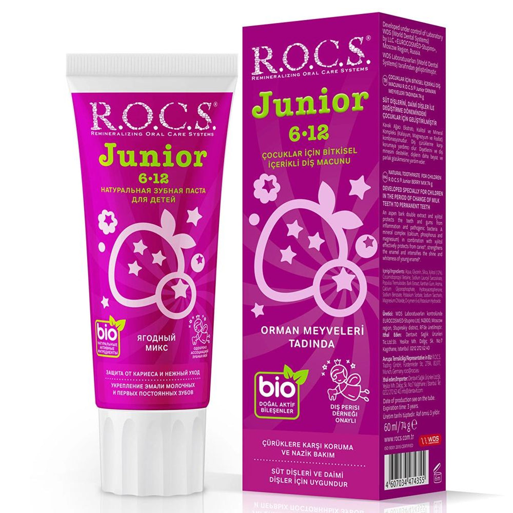 R.O.C.S. Junior Forest Berries Toothpaste for Ages 6-12 - 60 ml