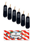 Carnaval Socks 6-Pack Black Non-Slip No-Show Socks