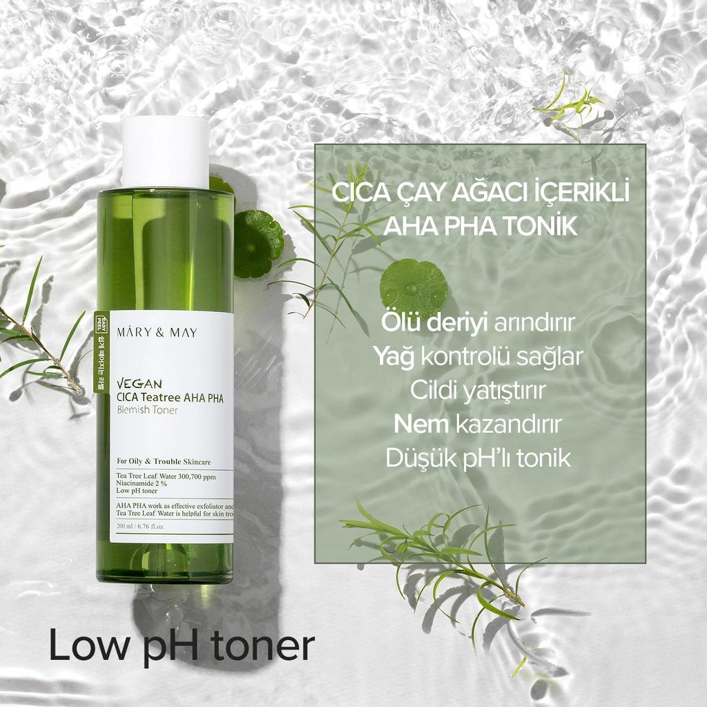 Mary &amp; May Cica Tea Tree AHA PHA Toner 200ml