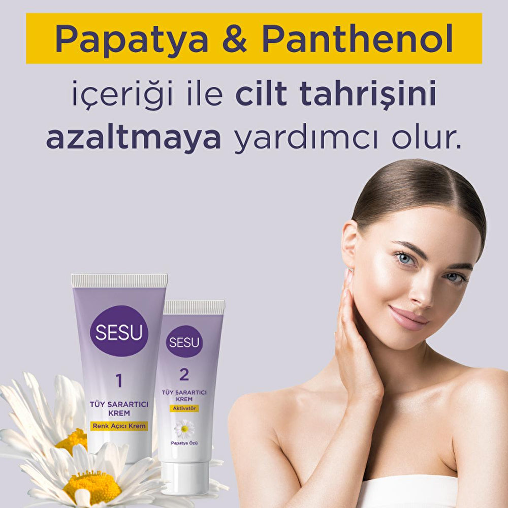 Sesu Hair Bleaching Cream with Chamomile Extract - Quick Hair Lightening Solution for Emergency Situations - Hair Dye