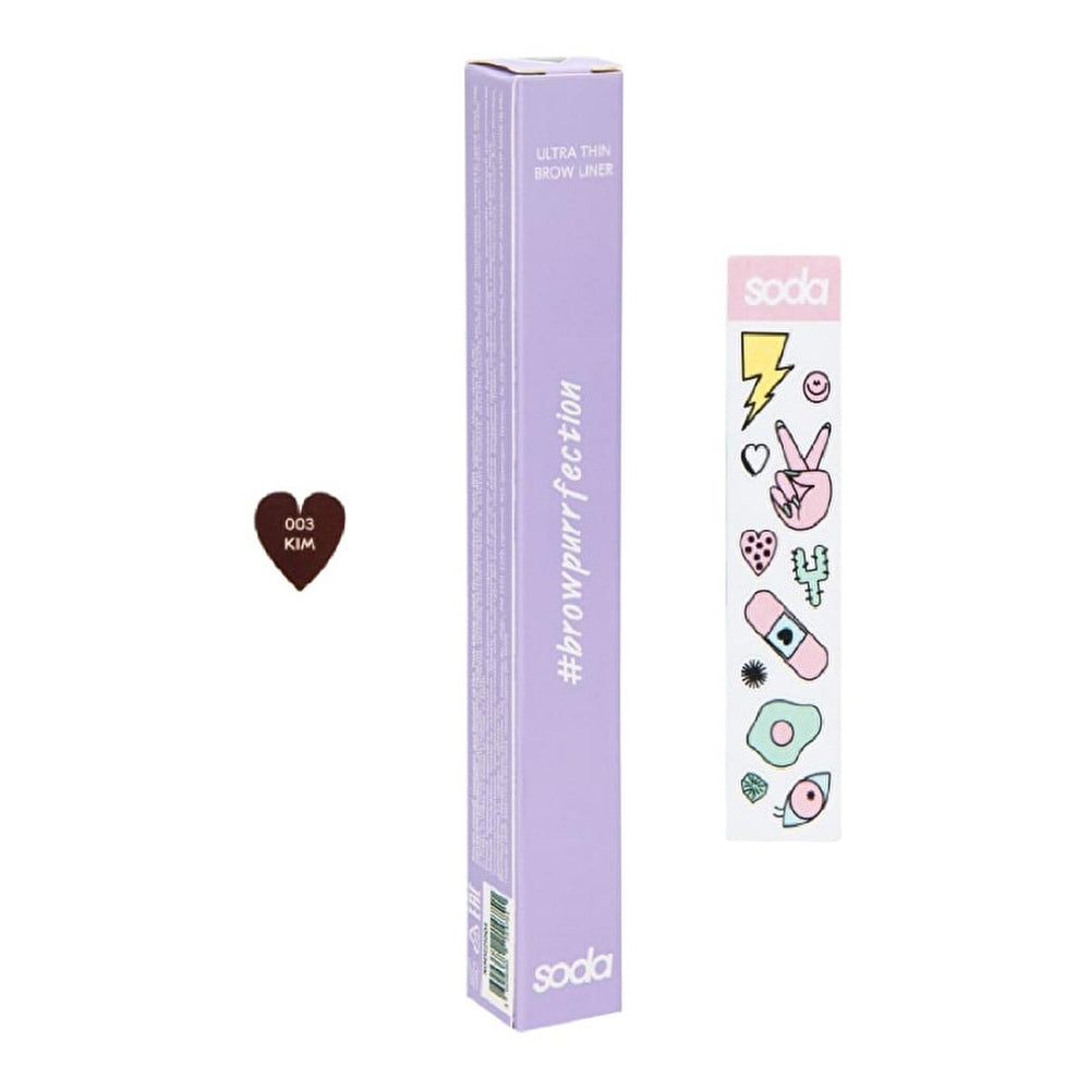 Soda Ultra Thin Brow Liner - Precise Eyebrow Definition with Long-Lasting Formula - Eyebrow Liner, - Eyebrow Pencil