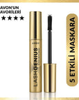 Avon Lash Genius Mascara for 5-in-1 Lash Benefits Blackest Black 10ml