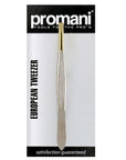 Promani Flat-Tip European Tweezers for Precision Hair Removal - Manual, Precise, Effective - Eyebrow Pencil