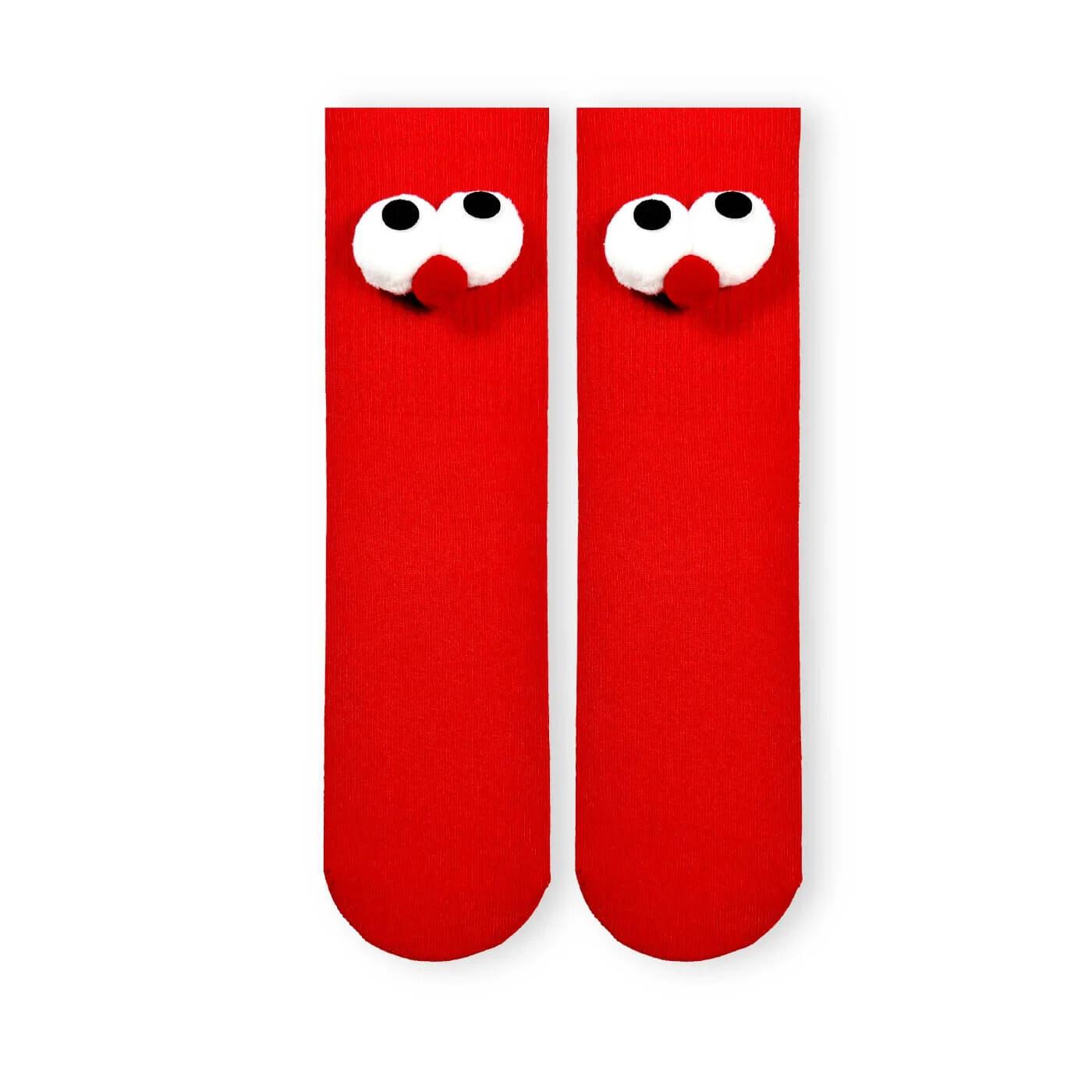Carnaval Socks Googly Eye Red Athletic Crew Sock 1 Pair