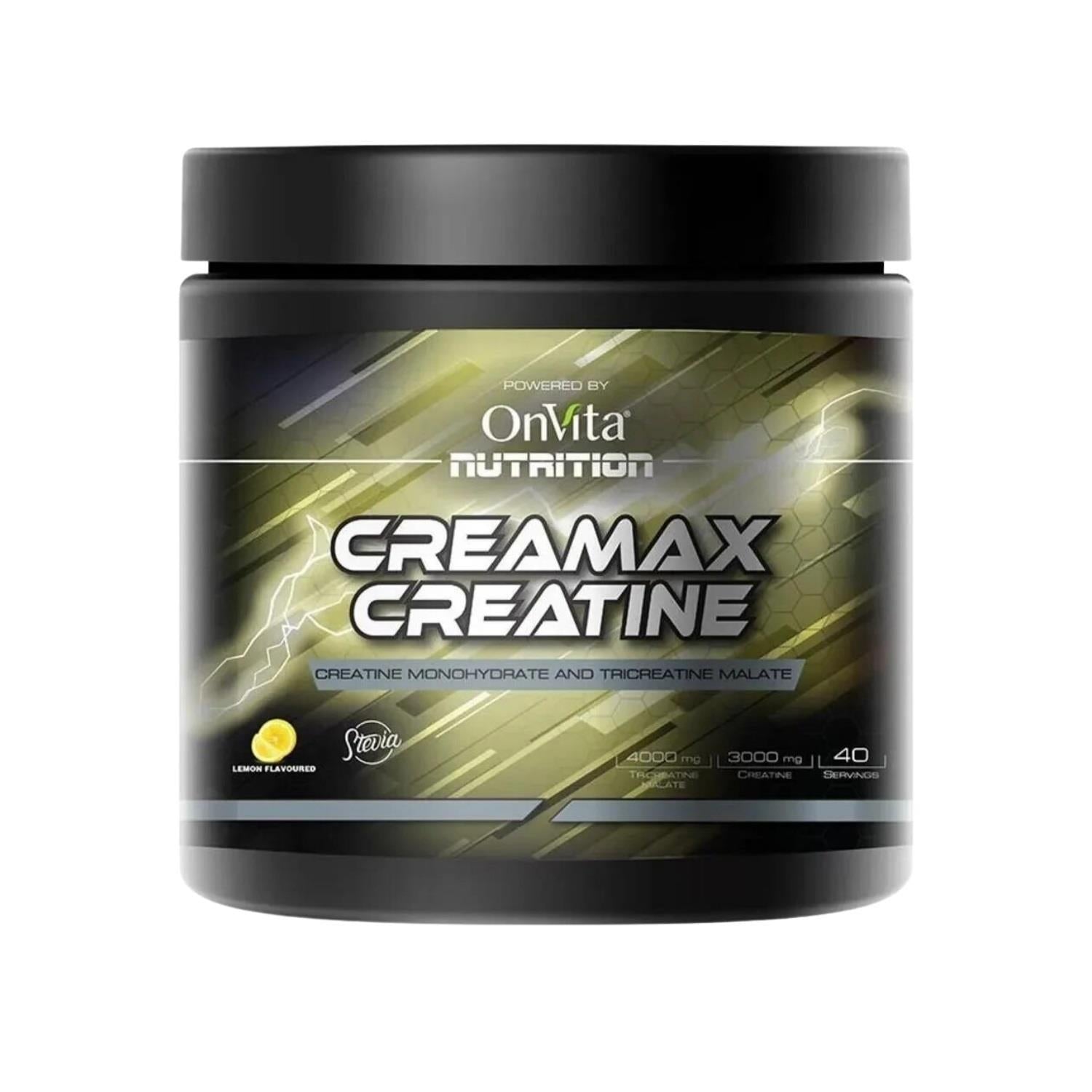 OnVita Nutrition Creatine Supplement Powder - Enhances Muscle Strength & Athletic Performance OnVita Creatine Supplement for Muscle Strength Creatine Supplement, Creatine Monohydrate Powder, Tricreatine Malate, Fitness Supplement, Muscle Strength Enhancement, Athletic Performance, Fitness Enthusiasts, Athletes, High-Intensity Workouts, Lemon Flavor, Easy to Use, Powder Supplement, Strength Training, Endurance Enhancement