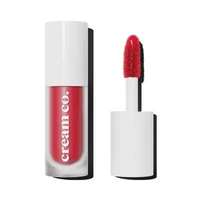 cream co glow tint in deep red, swatch of cream co glow tint 501, cream co glow tint packaging deep red Cream Co. Glow Tint Lip Cheek Eyes - 501 Deep Red Cream Co. Glow Tint - 501 Deep Red cream-co, glow-tint, lip-cheek-eyes, makeup, multi-functional, skincare, hyaluronic-acid, vegan, ai-generated, deep-red