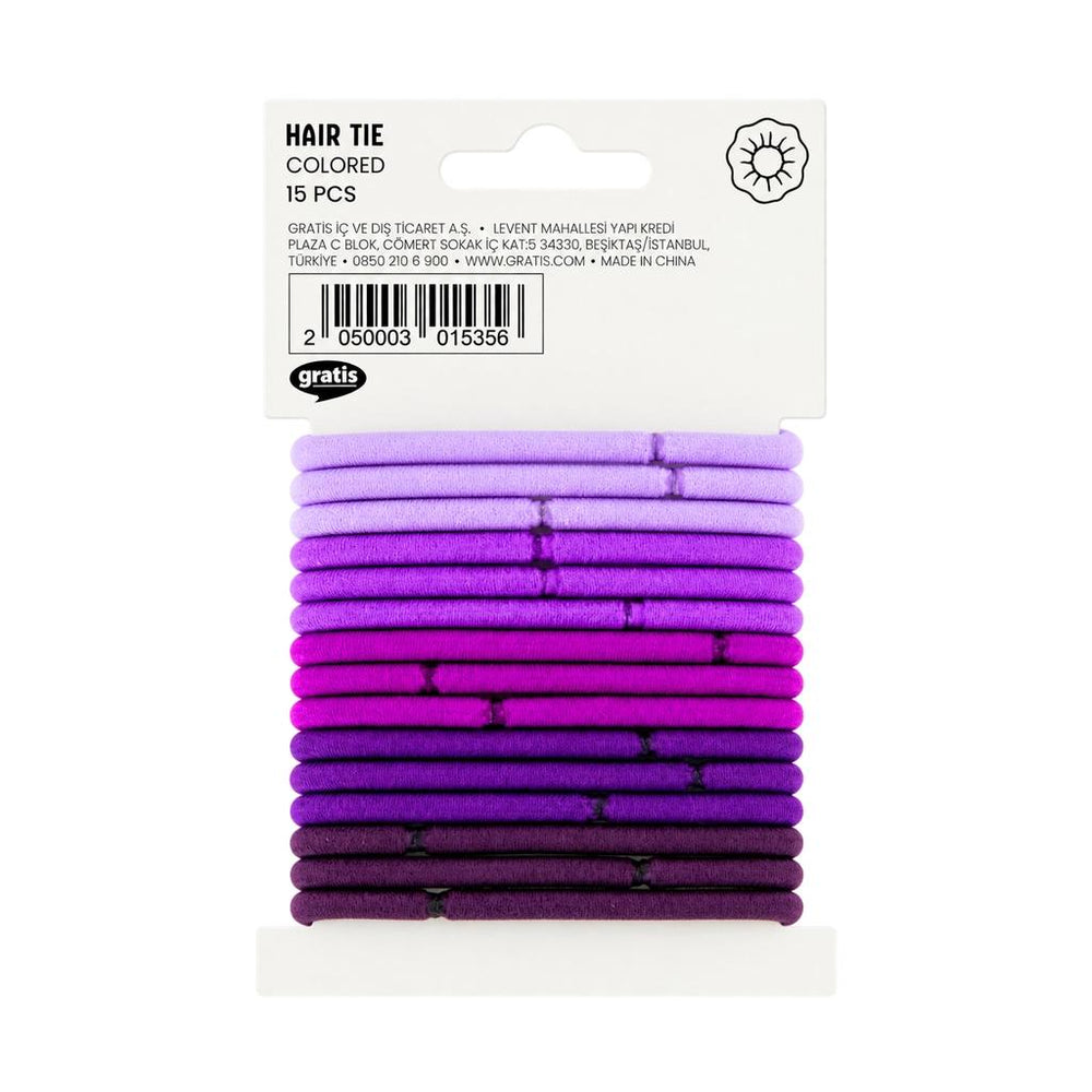 Eklips Purple Elastic Hair Ties 15-Pack
