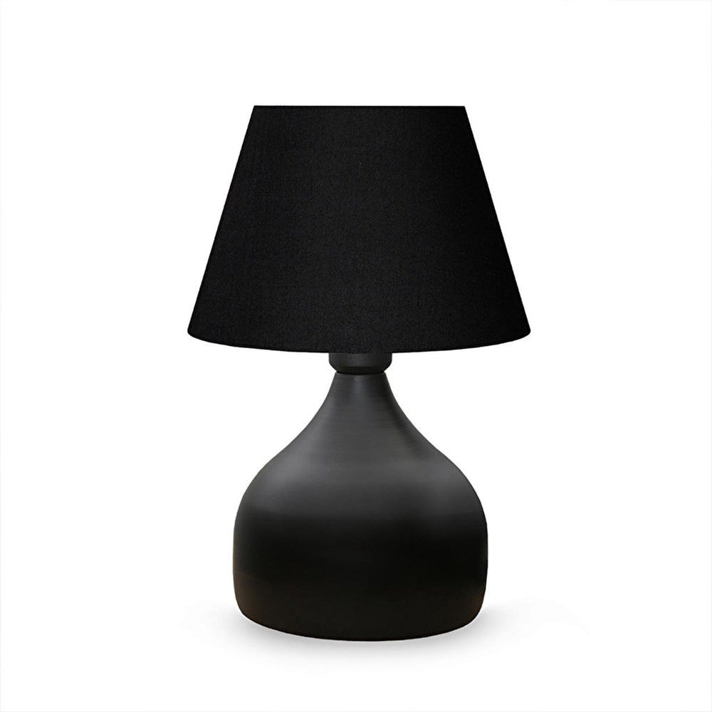 Homing Milano Metal Body Black Fabric Shade Table Lamp - Modern Home Decor Lighting with Adjustable Cord