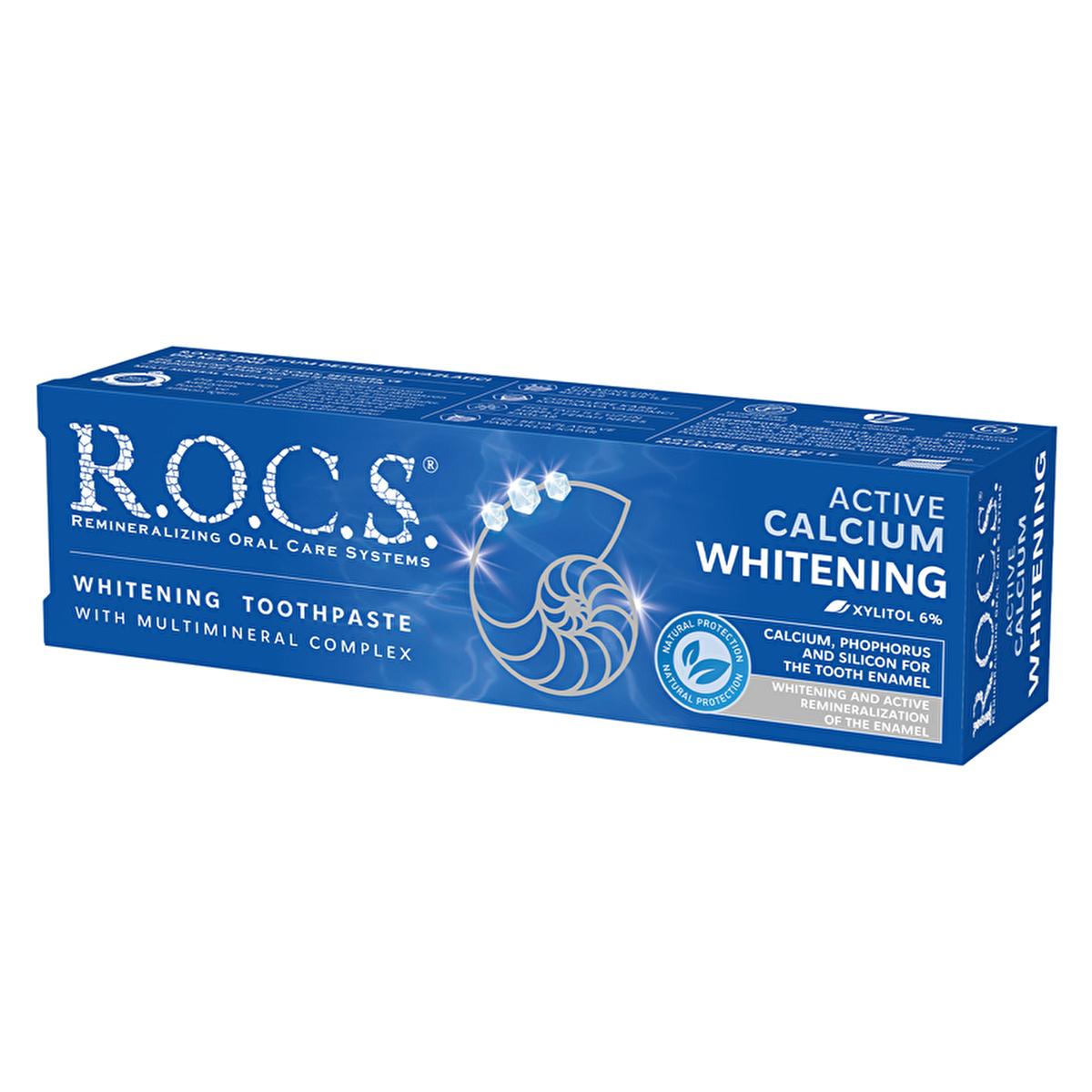 rocs whitening toothpaste tube, rocs active calcium extra whitening toothpaste, toothpaste for brightening teeth Rocs Active Calcium Extra Whitening Toothpaste - Brighten and Protect | 94g Rocs Whitening Toothpaste with Active Calcium - 94g toothpaste, whitening, oral-care, rocs, dental-health, active-calcium, non-fluoride, sensitive-teeth, beauty, ai-generated