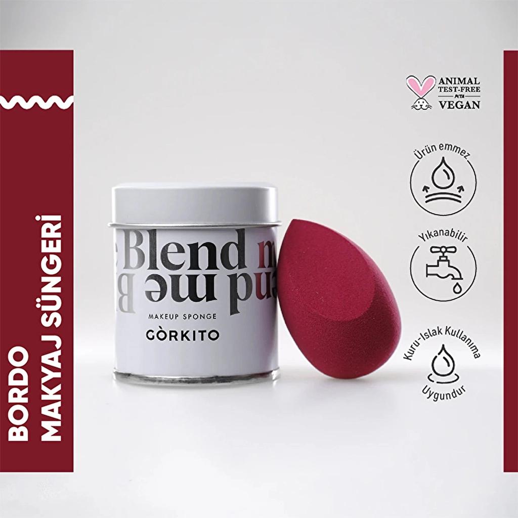 Gorkito Makeup Sponge Burgundy for Flawless Blending 1 pc