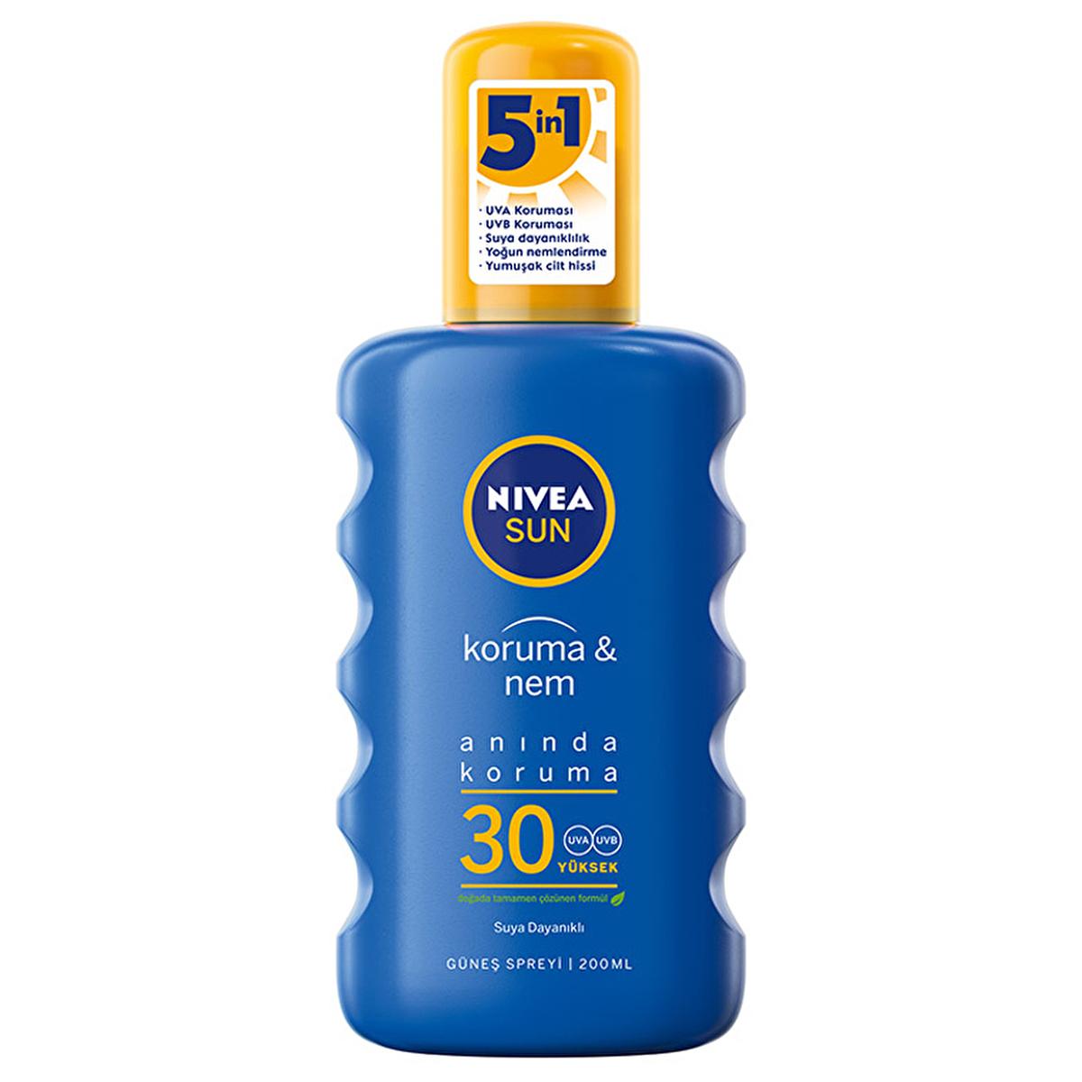 Nivea Sun SPF 30 Sunscreen Spray - 48 Hour Moisture, UVA/UVB Protection, Water Resistant, Reef Friendly - Dermatologist Tested Nivea Sun SPF 30 Spray: Moisturizing Sunscreen & UVA/UVB Protection sunscreen SPF 30, sunscreen spray, moisturizing sunscreen, water resistant sunscreen, sun protection for sensitive skin, UVA UVB protection, ocean friendly sunscreen, reef safe sunscreen, dermatologically tested sunscreen, Nivea sunscreen, sun protection, sensitive skin, fair skin, moisturizer, water activities, eco