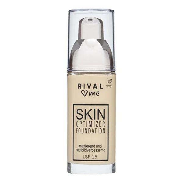 Rival Loves Me Skin Optimizer No:02 Ivory - Anti-Aging Skincare with UV Protection, Dermatologically Tested, 30 ml Rival Loves Me Skin Optimizer - Anti-Aging UV Protection Skin Optimizer, UV protection, Anti-aging skincare, Dermatologically tested products, Skincare for all skin types, Rival Loves Me, Fondöten Skin Optimizer No:02 Ivory, skincare, cosmetics, beauty products, anti-aging, UV damage prevention, sensitive skin friendly, 30 ml, 1.01 fl oz