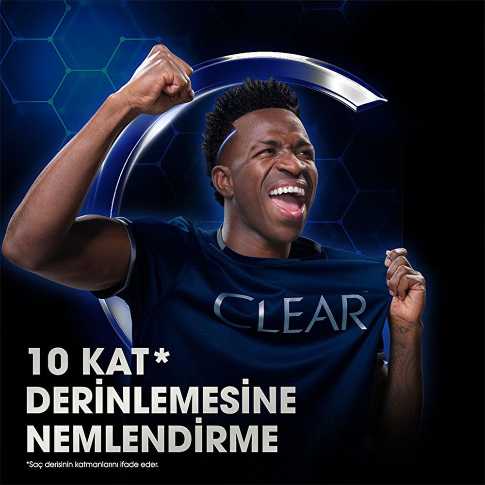 Clear Men Vin’cius Jœnior Anti-Dandruff Shampoo: Ultra Hydro Boost for Men - 10x Deeply Moisturizing, Eucalyptus & Cedarwood, Fight Dry Scalp & Flakes - image 11