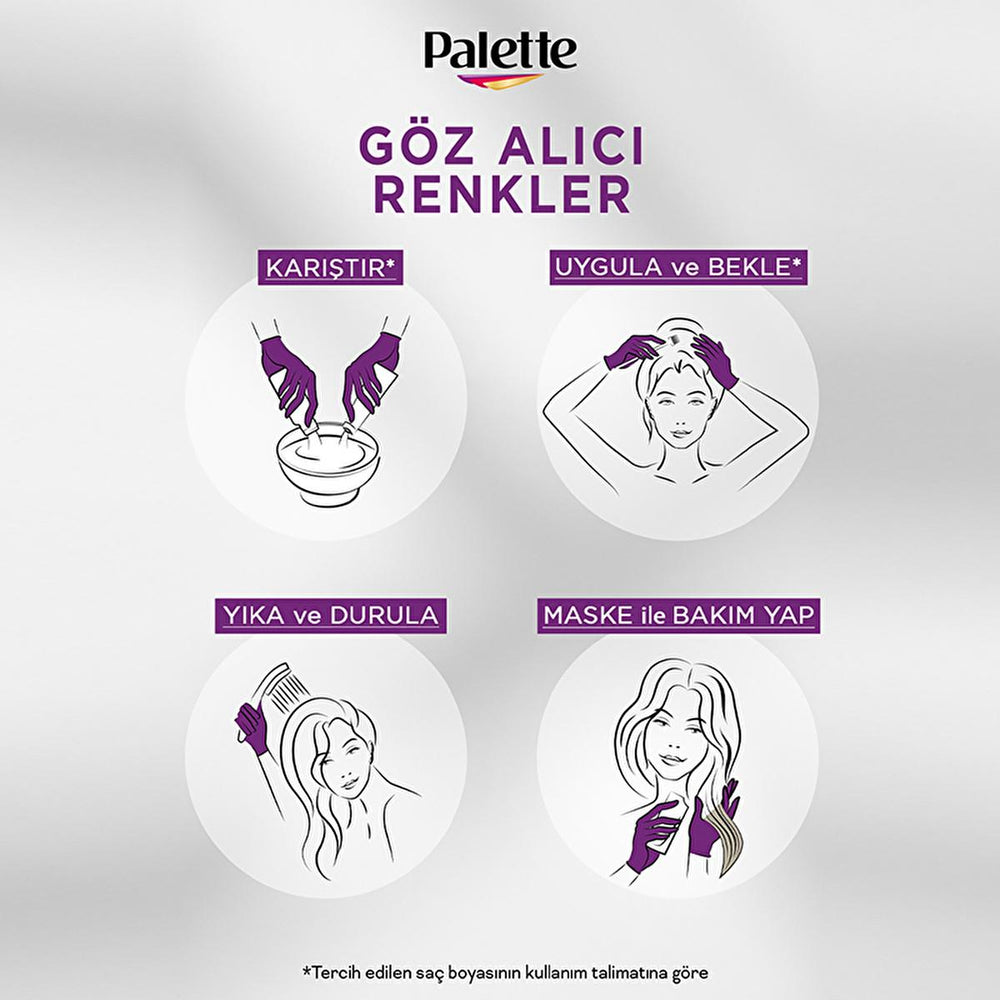 Palette Hair Dye - Intense Dark Red Color with Keratin & Nourishing Oils - 4-88 Koyu Kızıl - view 5