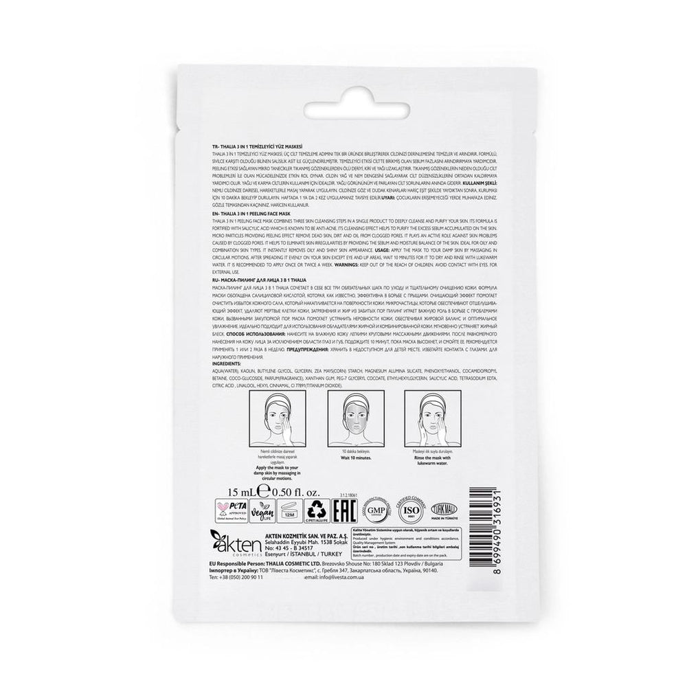 Thalia 3 in 1 Deep Cleansing Peeling Face Mask 15 ml