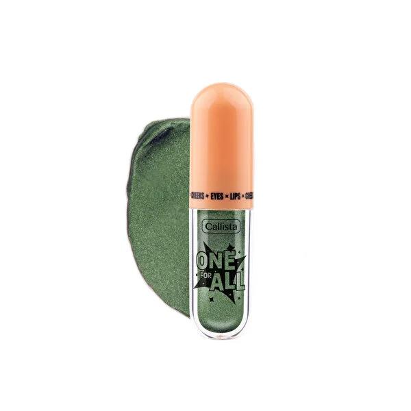 Callista One For All Likit Göz Farı Peace Forest No:09 - Green Metallic Makeup for Eyes, Lips & Cheeks Callista Green Metallic Makeup - Eyes, Lips & Cheeks Green eyeshadow, Metallic makeup, Multi-use cosmetic product, Pigmented makeup, Cosmetic product for facial enhancement, Makeup for eyes, Makeup for lips, Makeup for cheeks, Green metallic makeup, Versatile makeup, Glamorous makeup, Cosmetic product, Facial enhancement, Makeup routine, Beauty product, Makeup enthusiast, Special occasion makeup
