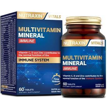 Nutraxin Multivitamin Mineral Immune Support Supplement - 60 Tablets | Boosts Immune System & Energy - Face Serum