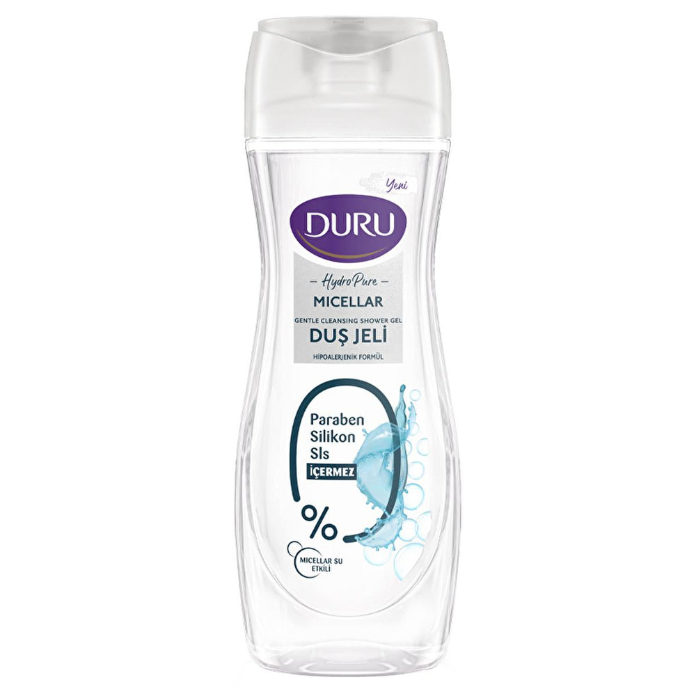 Duru Hydro Pure Micellar Shower Gel - Gentle, Non-Drying Cleansing for Sensitive Skin, 15.22 fl oz - Cleanser
