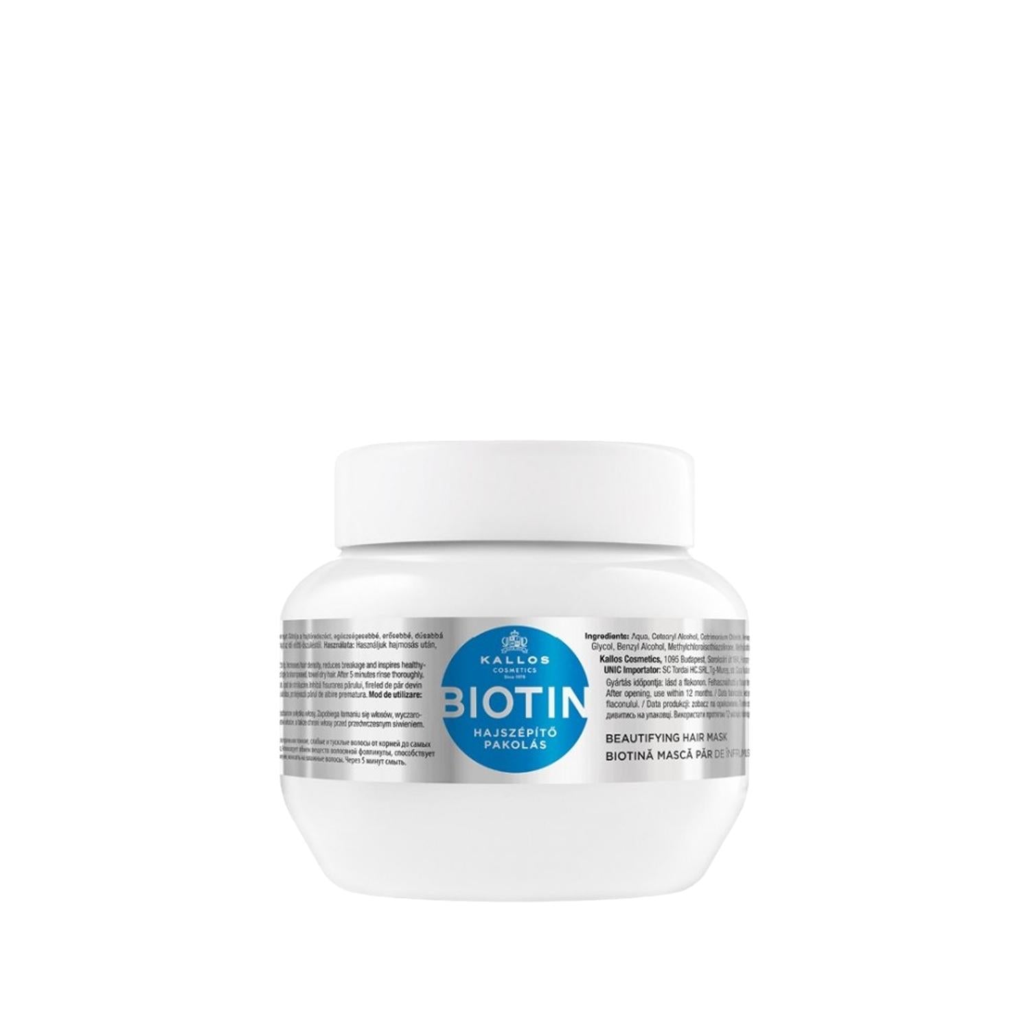 Kallos Cosmetics Biotin Beautifying Hair Care Mask - Nourishing, Protective Treatment for Healthy Hair Growth, 9.30 fl oz Kallos Biotin Hair Mask - Nourishing & Protective Hair Care Mask, Biotin Hair Treatment, Nourishing Hair Mask, Protective Hair Care, Kallos Cosmetics Hair Products, Hair Care, Biotin, Hair Growth, Hair Nourishment, Hair Protection, Hair Treatment, Cosmetics, Beauty Products