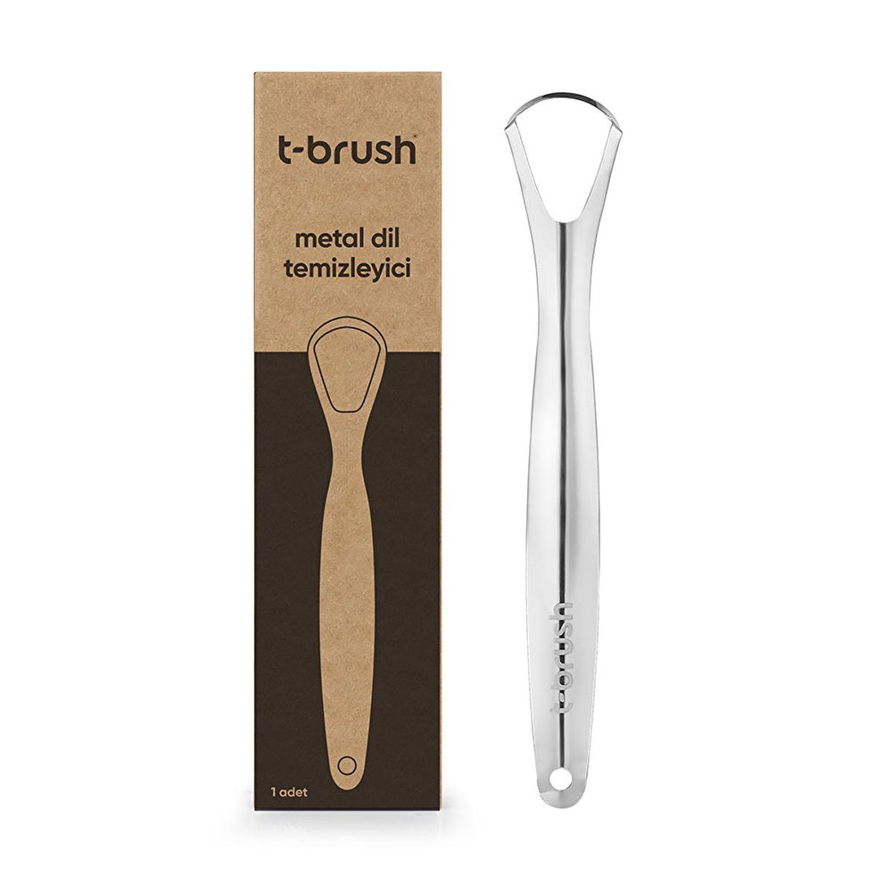 T-Brush Stainless Steel Tongue Scraper for Oral Hygiene & Fresh Breath - view 3