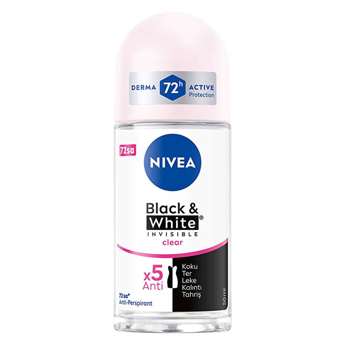 nivea black and white invisible clear roll-on deodorant, nivea deodorant for women 50 ml, nivea roll-on deodorant Nivea Black & White Invisible Clear Roll-on Deodorant for Women | 50 ml Nivea Black & White Clear Roll-on Deodorant 50 ml nivea, women-deodorant, roll-on-deodorant, anti-perspirant, alcohol-free, skin-care, deodorant, bodyspray, black-and-white, ai-generated