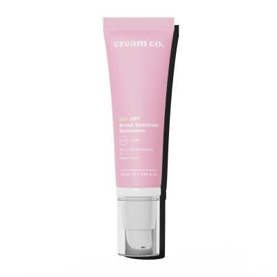 Cream Co. Broad Spectrum Sunscreen SPF 50+ - Moisturizing, Vegan, Non-Greasy, Velvet Finish Cream Co. Sunscreen SPF 50+ - Broad Spectrum, Moisturizing & Vegan Broad Spectrum Sunscreen, Vegan Sunscreen, SPF 50+ Sunscreen, Moisturizing Sunscreen, Non-greasy Sunscreen, Sunscreen, Skincare, Vegan Skincare, Hypoallergenic Sunscreen, Sun Protection, Anti-Aging Sunscreen