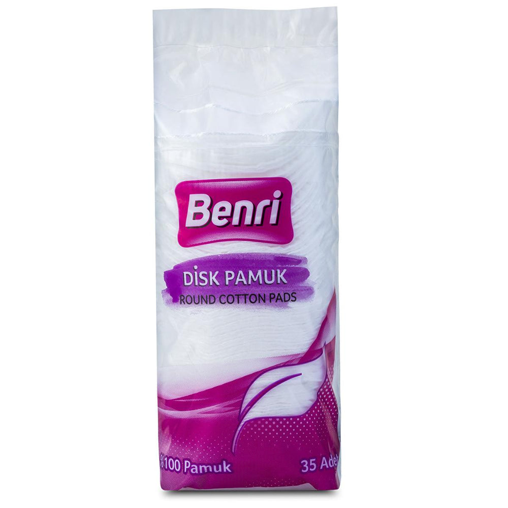 Benri Cotton Pads 35 Count - Soft, Hygienic Makeup Remover Pads for Sensitive Skin - Makeup Remover