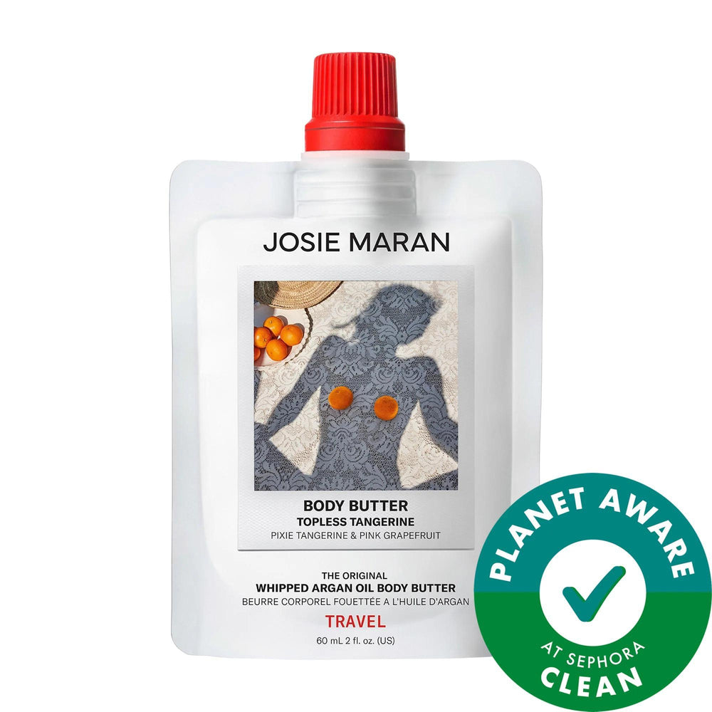 Josie Maran Whipped Argan Oil Firming Body Butter Jar - Natural Hydrating Body Care With Refillable 
