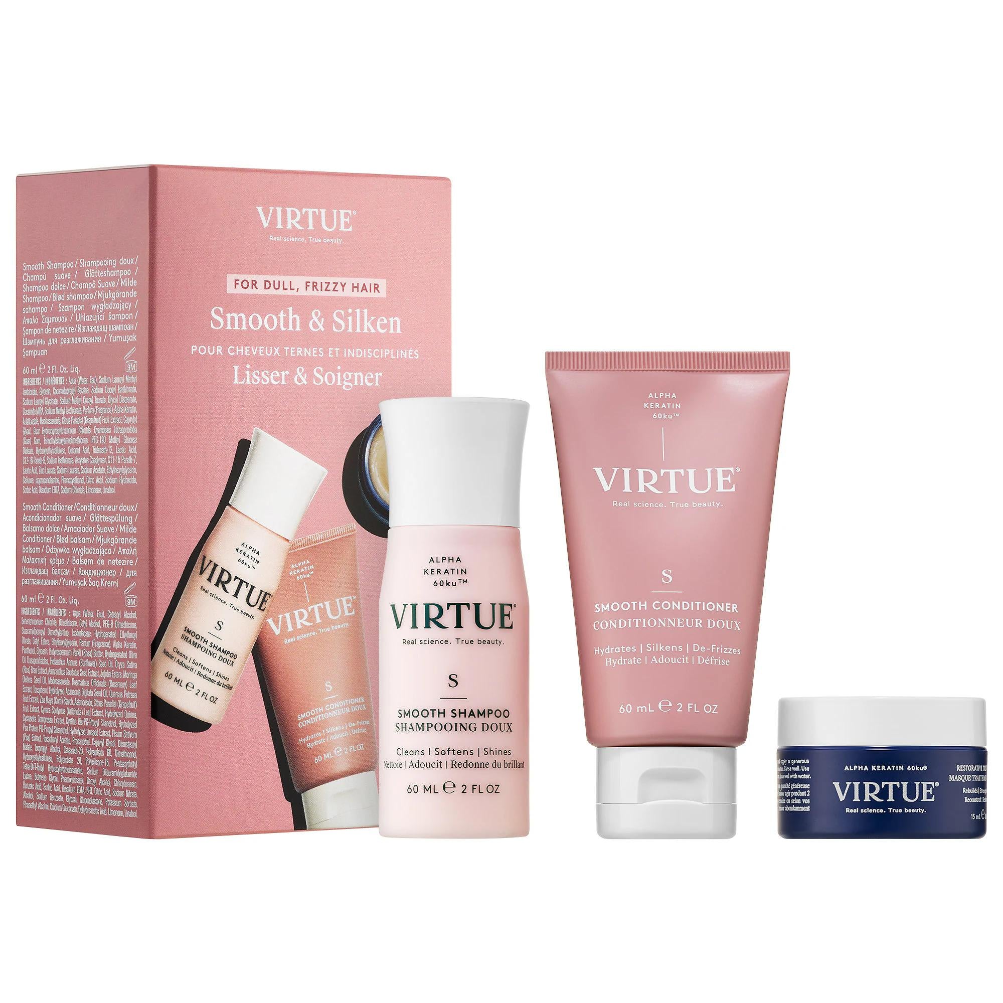 Virtue Smooth Discovery Set for Coarse & Textured Hair - Hydrating, Vegan, Cruelty-Free Hair Care for Wavy & Curly Types Virtue Smooth Discovery Set - Vegan Hair Care for Wavy & Curly Hair Hair care set for wavy and curly hair, Vegan hair care products, Cruelty-free hair care, Gluten-free hair products, Sulfate-free shampoo and conditioner set, Hydrating hair care, Hair care for coarse and textured hair, Natural hair care products, Eco-friendly hair care, Hair care for dry and damaged hair, Hair care for th