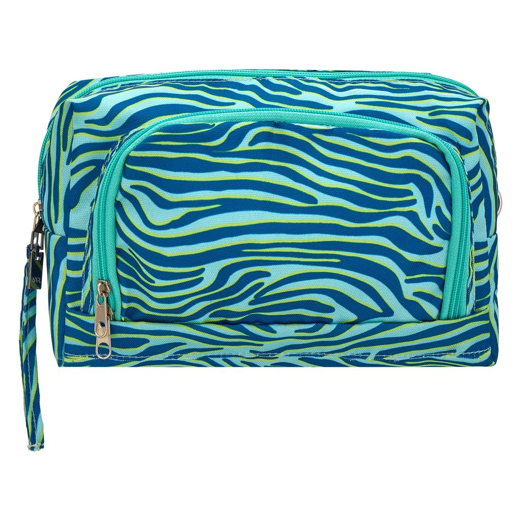 Eklips Blue &amp; Green Zebra Print Travel Bag