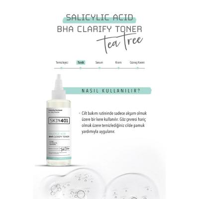 Skin401 Salicylic Acid BHA Clarify Toner 200ml - Vegan Acne Treatment & Exfoliating Skincare - view 3