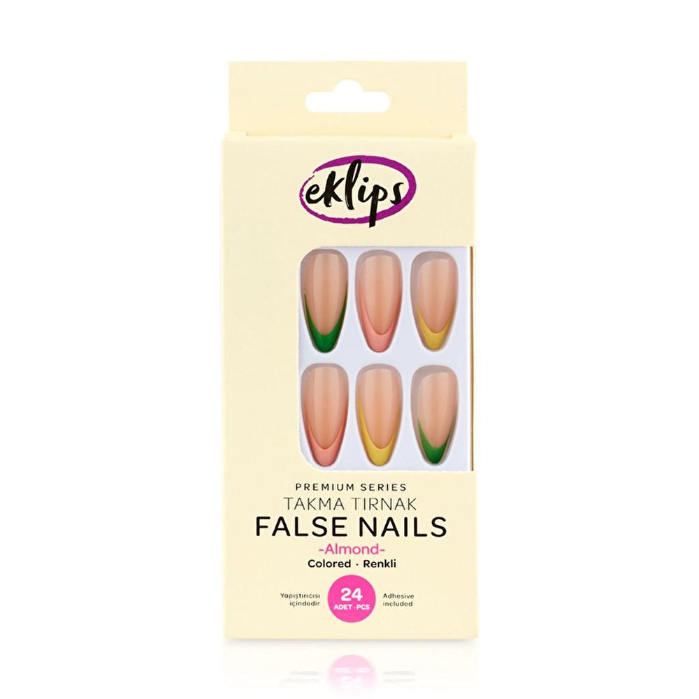 Eklips Colored French Almond Press-On Nails 24 Count