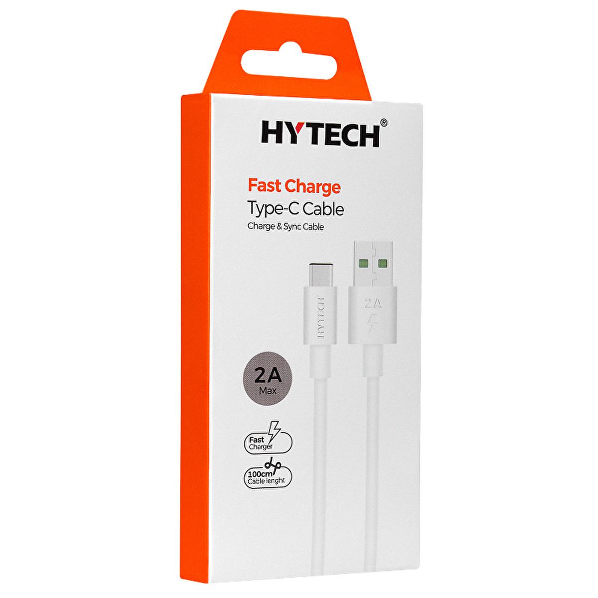 Hytech 1M 2A Type-C Fast Charging Cable - White, High-Speed Data Transfer & Durable Design Hytech Type-C Fast Charging Cable - 1M, 2A, White Type-C charging cable, Fast charging cable, 1 metre charging cable, 2A charging cable, White charging cable, Hytech, Charging accessories, Tech accessories, Fast charging, Reliable charging, Durable cable