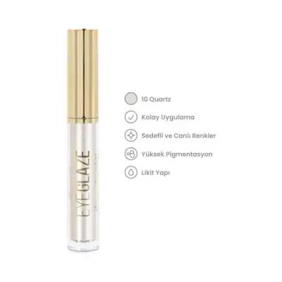 Golden Rose Eye Glaze Liquid Eyeshadow No:10 Quartz - Trendy Eye Makeup with Long-lasting Glaze Finish Golden Rose Liquid Eyeshadow - Trendy Glaze Finish Liquid Eyeshadow, Golden Rose Eye Glaze, Quartz Eyeshadow Shade, Trendy Eye Makeup, Long-lasting Eyeshadow, Makeup Essentials, Eye Makeup Products, Cosmetic Innovations, Beauty Trends, Glossy Eyeshadow, Modern Eye Look, Professional Makeup at Home