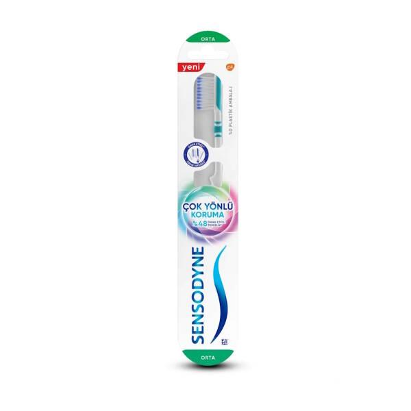 Sensodyne Toothbrush for Sensitive Teeth - Gentle Multi-Directional Brushing, Medium Bristle Hardness - Toothpaste