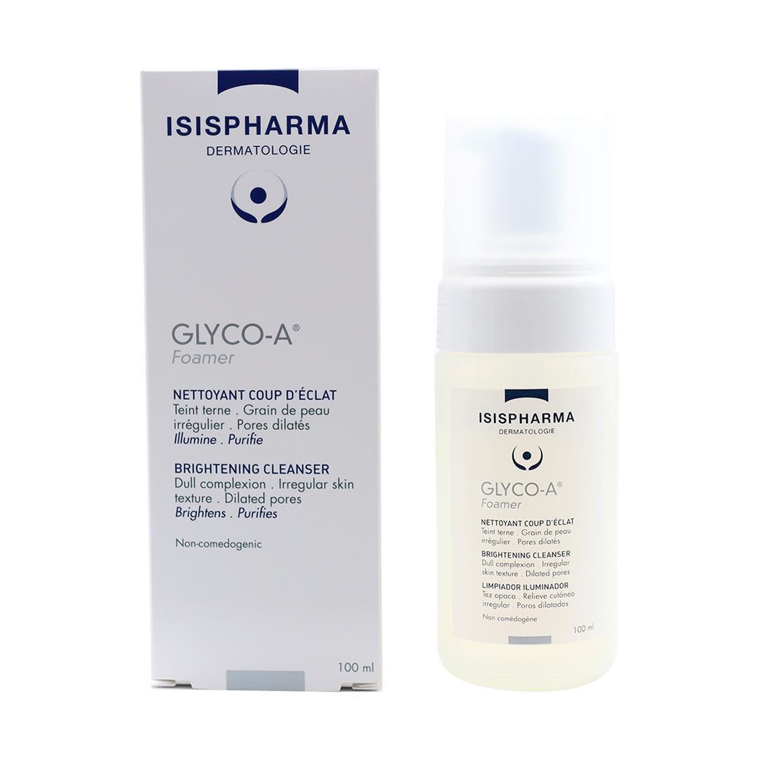 Isis Pharma Glyco-A Foamer Brightening Facial Cleanser for All Skin Types - 3.38 fl oz Isis Pharma Glyco-A Foamer Brightening Cleanser Facial cleanser, Brightening cleanser, Glyco-A Foamer, Isis Pharma, Skin brightening product, Brightening effect, Deep cleansing, Gentle cleanser, Sensitive skin, Skincare routine, Cosmetic product, Radiant skin, Healthy glow