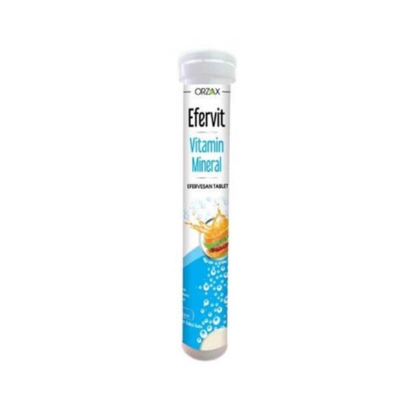 Orzax Efervit Vitamin and Mineral Supplement - 20 Effervescent Tablets for Nutritional Support - Vitamin & Supplement