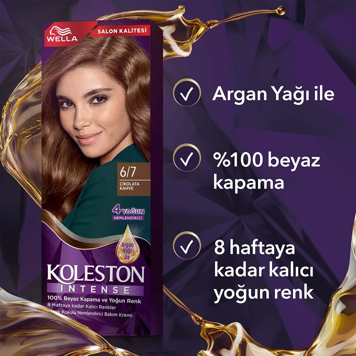 Wella Koleston Hair Color 6/7 Chocolate Brown, Hair dye kit contents including gloves and instructions Wella Koleston Intense Hair Color 6/7 - Chocolate Brown for Adults and Teens | 2.5 fl. oz. Wella Koleston Chocolate Brown Hair Color 6/7 wella, hair-color, permanent-hair-dye, chocolate-brown, 100-percent-gray-coverage, argan-oil, nourishing-treatment, beauty, ai-generated, adults-teens