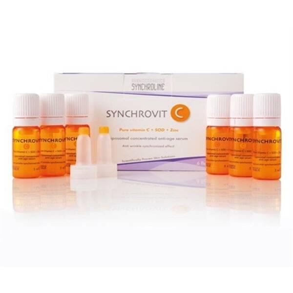 Synchroline Anti-Aging Serum - Synchrovit C Serum 6x5ml for Reduced Signs of Aging, Improved Skin Appearance - Face Serum