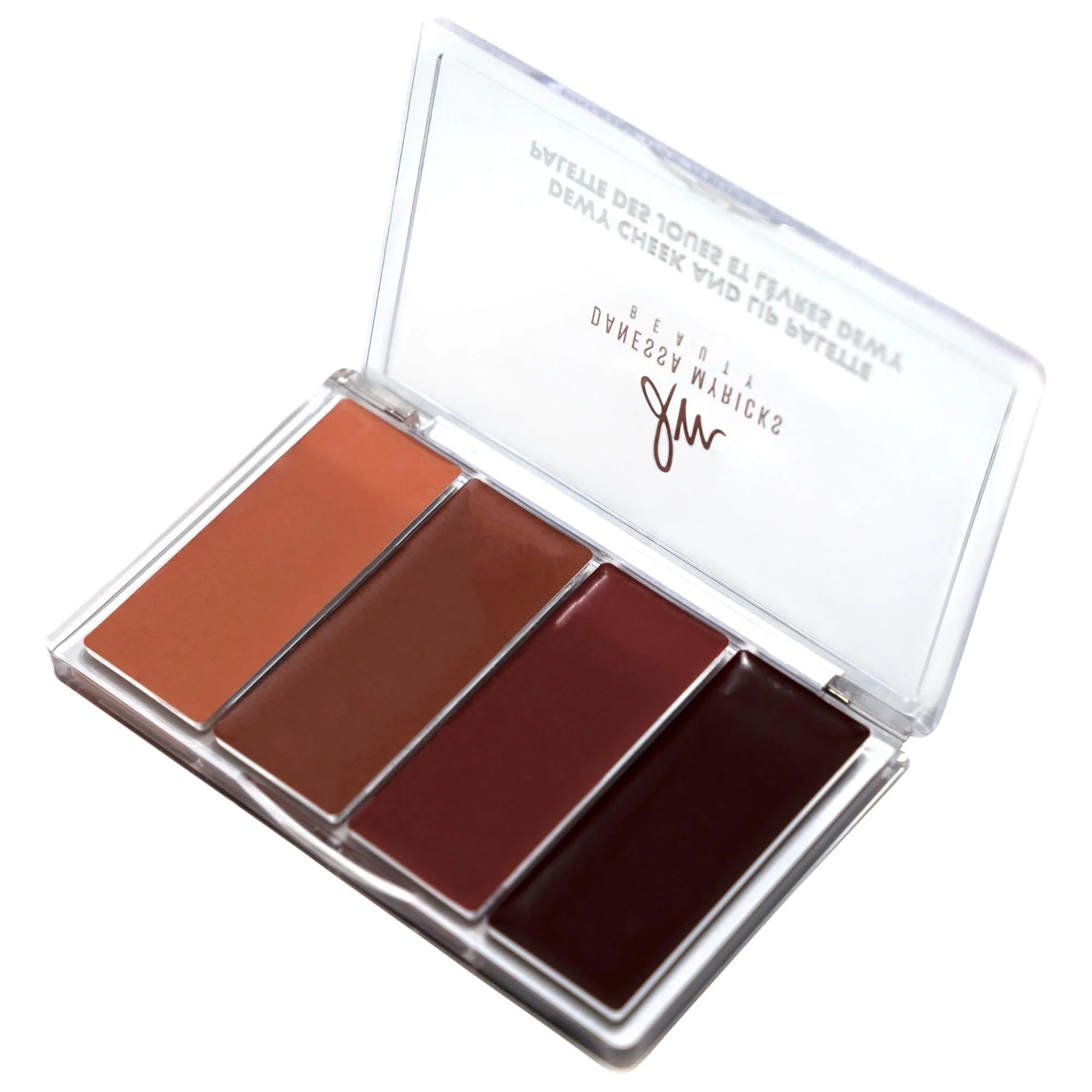 Dewy Cheek &amp; Lip Palette: Multiuse Cream for Natural Radiance, Buildable Color &amp; Cruelty-Free Makeup Dewy Cheek &amp; Lip Palette: Natural, Multiuse, Cruelty-Free Makeup Cheek and lip palette, Multiuse cream palette, Natural makeup palette, Moisturizing lip color, Buildable blush, Cruelty-free makeup, Paraben-free cosmetics, Jojoba oil makeup, Shea butter blush, Cream blush, Lip tint, Natural makeup, Clean beauty, Multi-purpose makeup, Makeup palette, Blush, Lip color, Jojoba oil, Shea butter, Vitamin E, Lightw