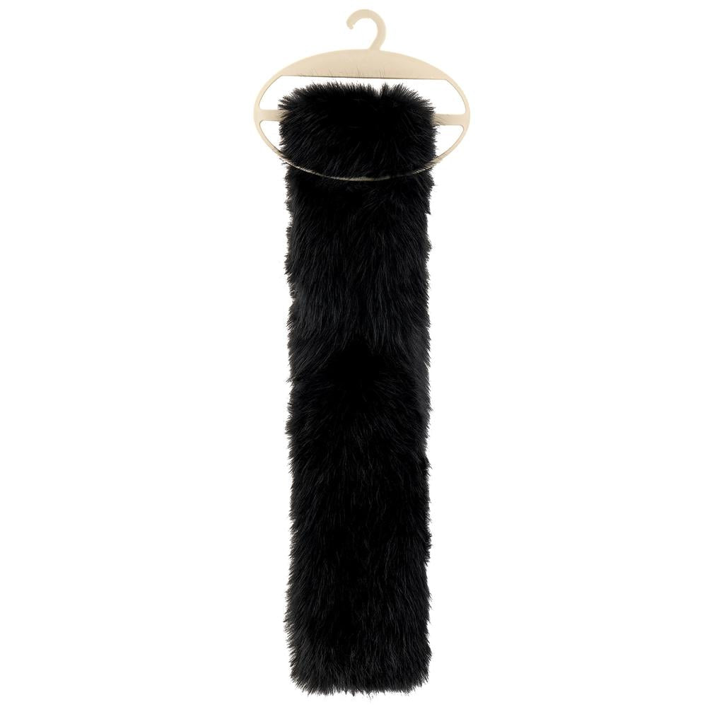 Eklips Faux Fur Pull-Through Scarf in Black