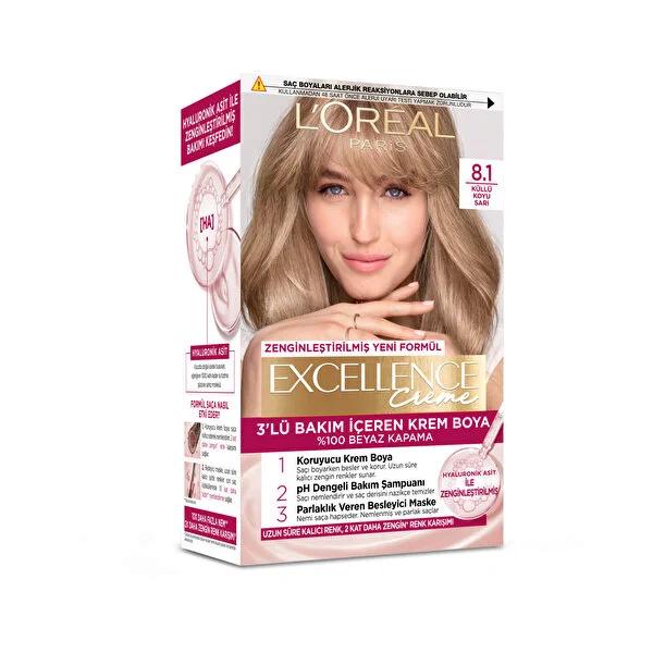 L'Oréal Paris Excellence Creme Hair Dye - Nourishing Hyaluronic Acid Formula for Long-Lasting Rich Color L'Oréal Paris Excellence Creme Hair Dye - Nourishing & Long-Lasting Hair Dye, L'Oréal Paris Excellence Creme, Hyaluronic Acid Hair Dye, Nourishing Hair Color, Hair Care, Cosmetics, Beauty Products, Hair Coloring, Grey Hair Coverage