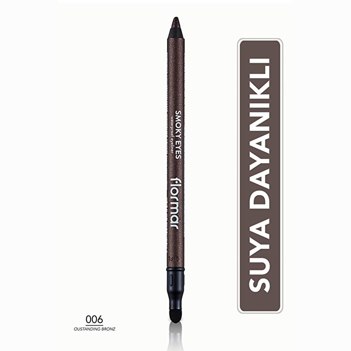 Flormar Smoky Eyes Bronze Eyeliner Pencil: Waterproof, Smudge-Proof, Long Lasting, & Highly Pigmented for Effortless Smoky Eyes Flormar Bronze Eyeliner: Waterproof, Smudge-Proof Smoky Eyes smoky eyes eyeliner, waterproof eyeliner pencil, smudge proof eyeliner, long lasting eyeliner, highly pigmented eyeliner, bronze eyeliner, matte eyeliner, eyeliner with smudger, cotton oil eyeliner, Flormar eyeliner, eyeliner, eye makeup, smoky eye, bronze, smudge-proof, water resistant, long-wearing, high pigment, cotton