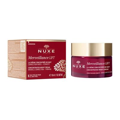 nuxe merveillance lift night cream jar, nuxe night cream on a vanity table Nuxe Merveillance Lift Concentrated Night Cream - 50 ml Nuxe Merveillance Lift Night Cream 50ml nuxe, night-cream, anti-aging, moisturizer, skincare, women, adults, firming-cream, beauty, ai-generated