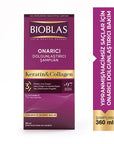 Bioblas Collagen + Keratin Shampoo for Thinning Hair - 12.18 fl oz, Volumizing, Paraben-Free Bioblas Collagen Shampoo - Volumizing & Paraben-Free Collagen Shampoo, Keratin Shampoo, Paraben-free Shampoo, Hair Loss Treatment, Volumizing Shampoo, Bioblas, Hair Care, Hair Nourishment, Hair Strengthening, Chemical-Free Hair Care, Daily Hair Care, Women's Hair Care, Hair Volume, Hair Health
