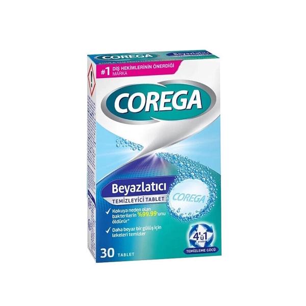 Corega Whitening Denture Cleanser Tablets for Stains 30 Count