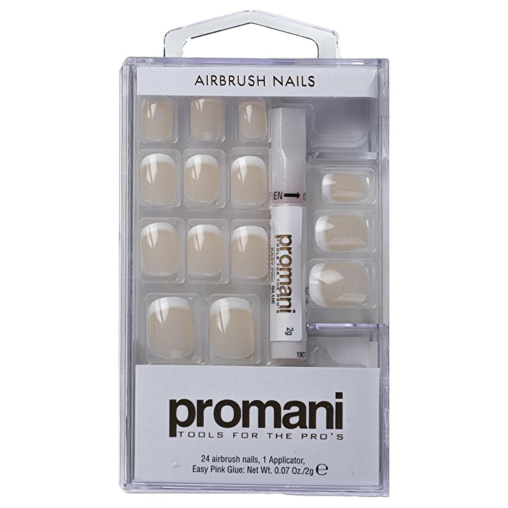 Promani Pink French Nail Kit with 24 False Nails