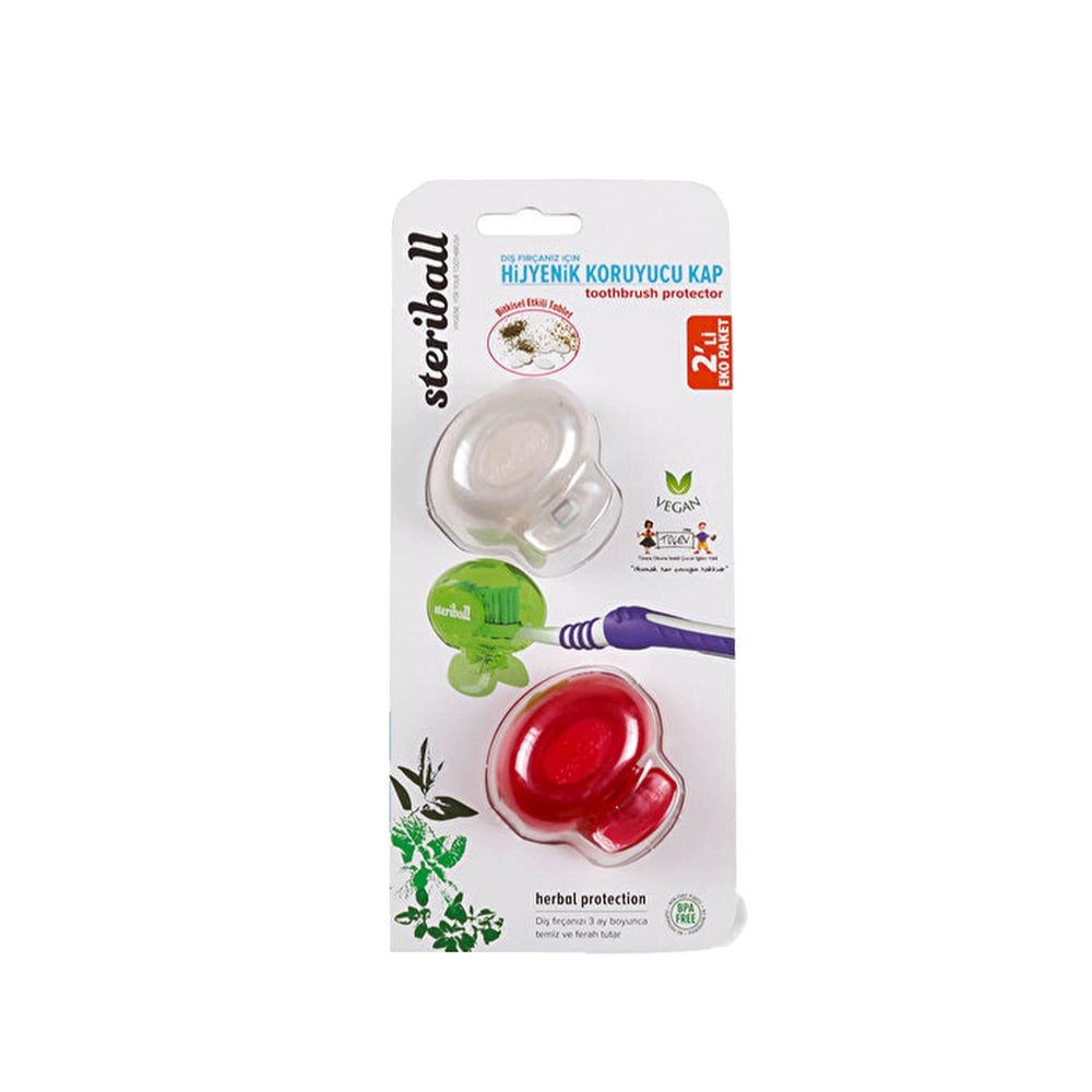Steriball Hygienic Adult Toothbrush Holder Container Set of 2 - Protects Toothbrushes from Contamination Steriball Hygienic Toothbrush Holder Set of 2 toothbrush holder, hygienic toothbrush storage, adult toothbrush holder, toothbrush protection, bathroom accessories, oral hygiene products, toothbrush container, hygienic storage, bathroom hygiene, Steriball, oral care, toothbrush hygiene, bathroom organization